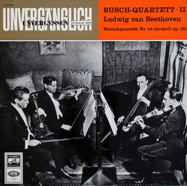 ブッシュ四重奏団のベートーヴェン/弦楽四重奏曲第14番　独EMI　3721　LP レコード
