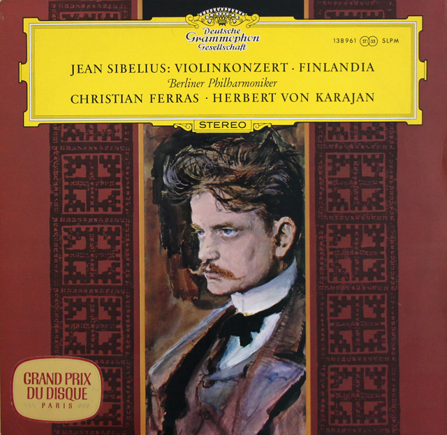 【独最初期盤】　フェラス、カラヤンのシベリウス/ヴァイオリン協奏曲ほか　独DGG　3721　LP レコード