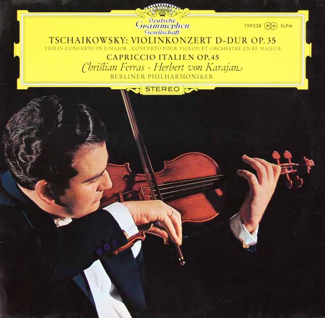 フェラス、カラヤンのチャイコフスキー/ヴァイオリン協奏曲、イタリア奇想曲　独DGG　3722　LP レコード
