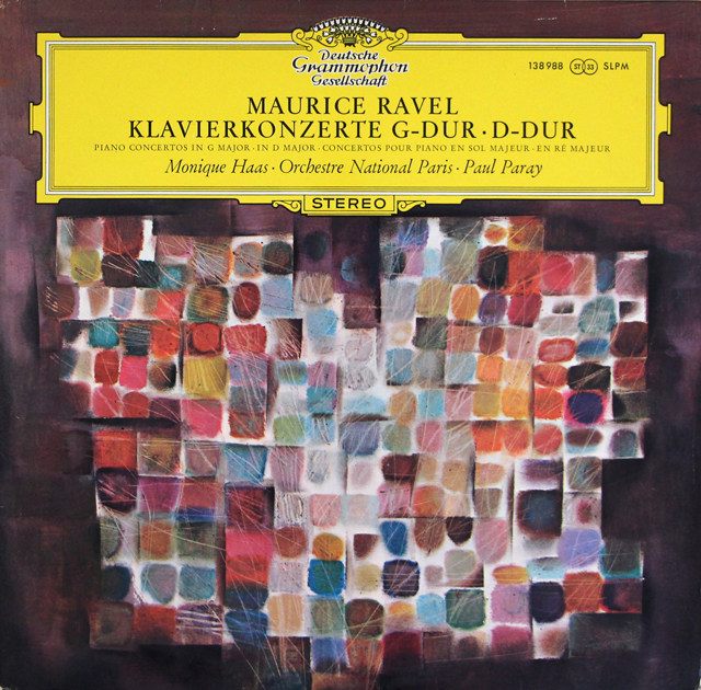 【独最初期盤】　アース、パレーのラヴェル/ピアノ協奏曲集　独DGG　3723　LP レコード