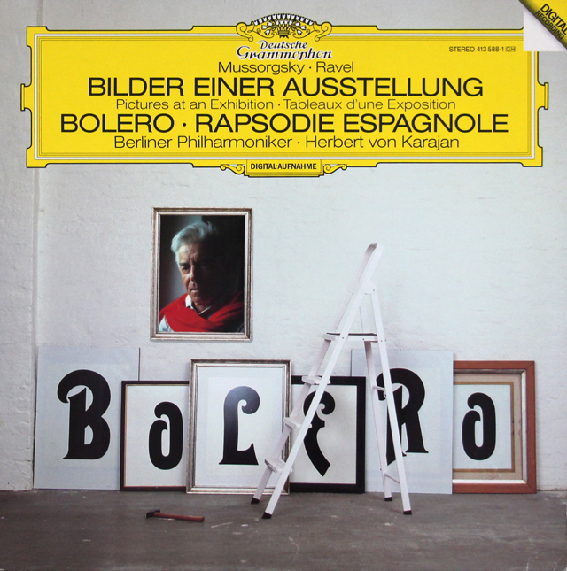 カラヤンのラヴェル/ボレロ、ムソルグスキー/展覧会の絵ほか　独DGG　3723　LP レコード