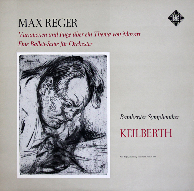 カイルベルトのレーガー/モーツァルトの主題による変奏曲とフーガほか　独TELEFUNKEN　3723　LP レコード