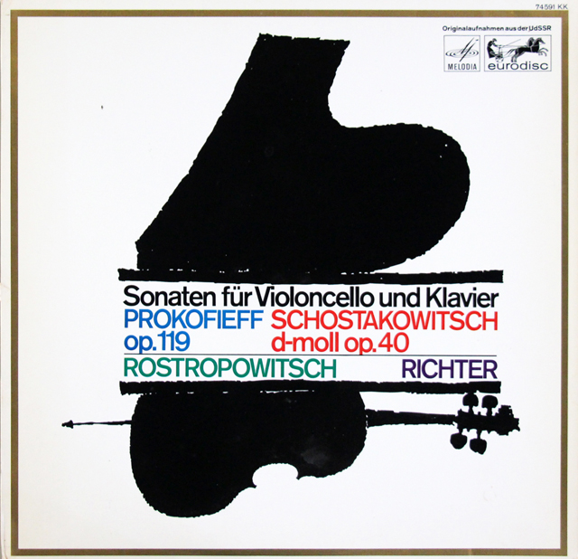 ロストロポーヴィチ、リヒテルのプロコフィエフ、ショスタコーヴィチ/チェロソナタ集　独eurodisc　3723　LP レコード