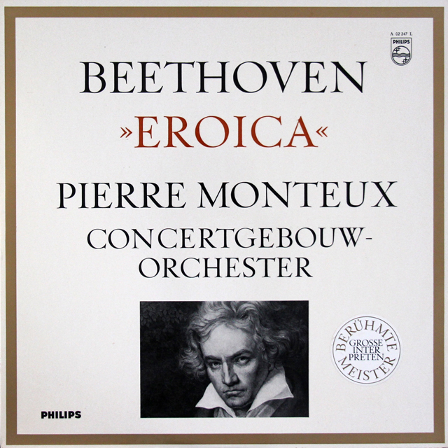 【モノラル】　モントゥーのベートーヴェン/交響曲第3番「英雄」　蘭PHILIPS　3724　LP レコード