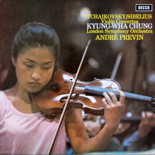 チョン、プレヴィンのシベリウス、チャイコフスキー/ヴァイオリン協奏曲集　独DECCA　3724　LP レコード