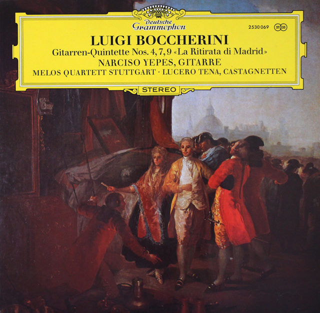 イエペス、メロス四重奏団のボッケリーニ/ギター五重奏曲集　独DGG　3724　LP レコード