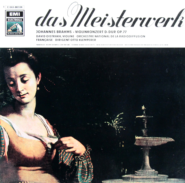 オイストラフ、クレンペラーのブラームス/ヴァイオリン協奏曲　独EMI　3725　LP レコード