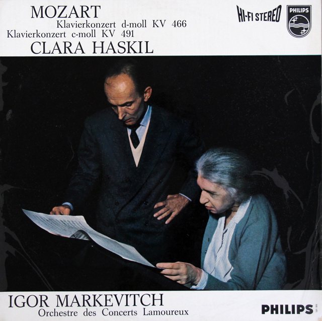 【オリジナル盤】　ハスキル、マルケヴィチのモーツァルト/ピアノ協奏曲第20、24番　蘭PHILIPS　3725　LP レコード
