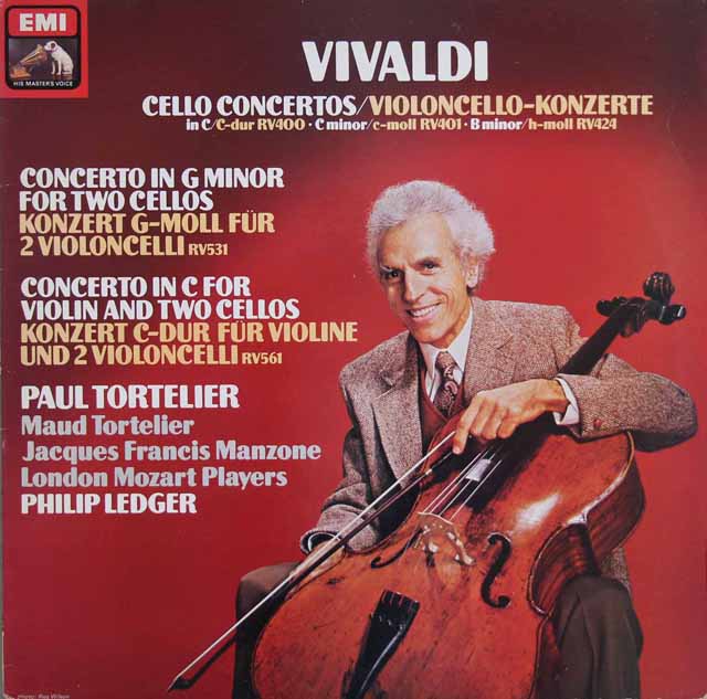 【オリジナル盤】　トルトゥリエのヴィヴァルディ/チェロ協奏曲集　英EMI   3726　LP レコード