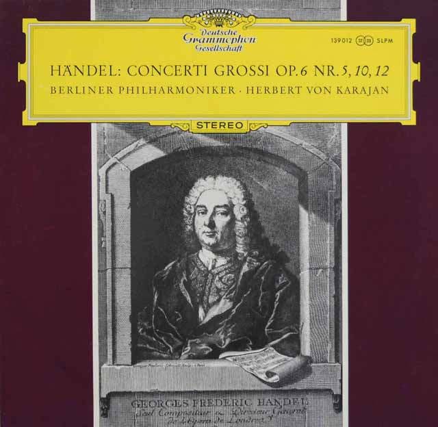 カラヤンのヘンデル/合奏協奏曲作品6-5、12＆10　独DGG　3726　LP レコード