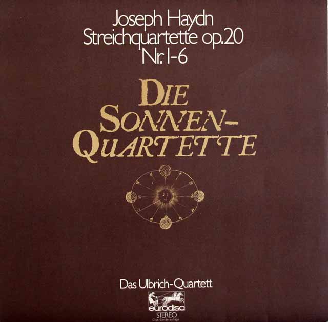 ウルブリヒ四重奏団のハイドン/「太陽四重奏曲」　独eurodisc　3727　LP レコード