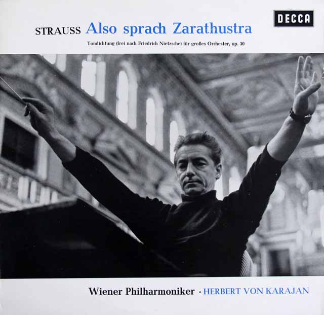 カラヤンのR.シュトラウス/交響詩「ツァラトゥストラはかく語りき」　独DECCA　3727　LP レコード