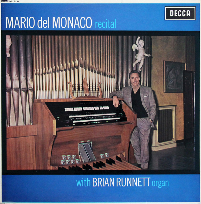 デル=モナコのヴィクトリア・ホール・オルガンとの協演　 英DECCA　3728　LP レコード