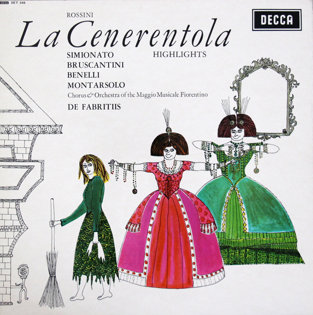 シミオナート、ファブリティースのロッシーニ/「チェネレントラ（シンデレラ）」（抜粋）　英DECCA　3728　LP レコード