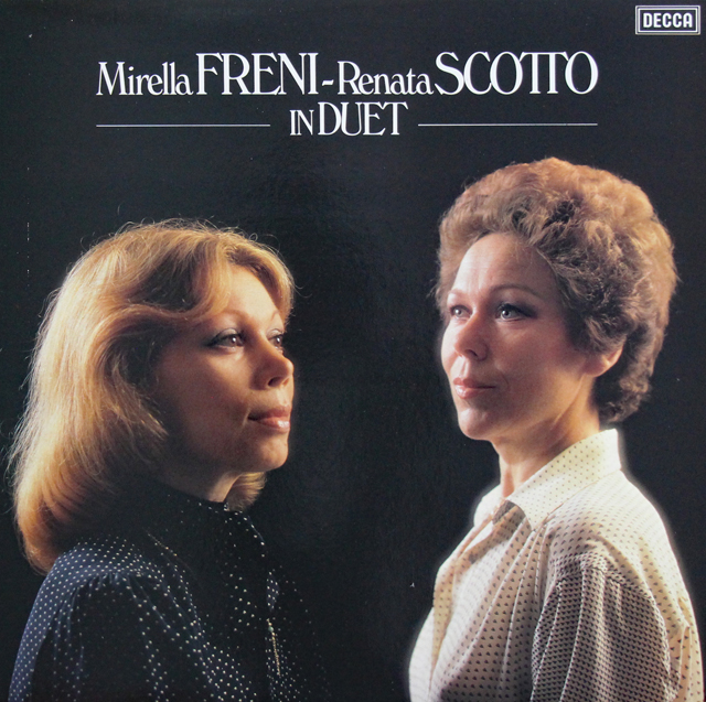 フレーニ、スコットのオペラ二重唱曲集　（メルカダンテ、ベッリーニ、モーツァルト）　蘭DECCA　3728　LP レコード