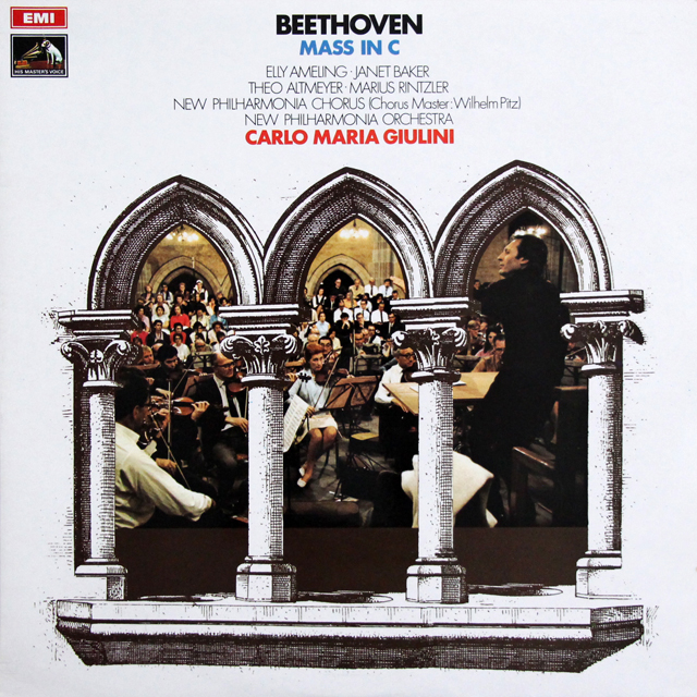 【オリジナル盤】　ジュリーニのベートーヴェン/ミサ曲ハ長調　英EMI　3728　LP レコード