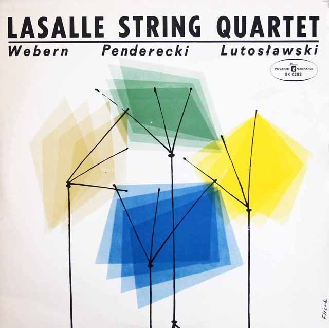 ラサール四重奏団のウェーベルン、ルトスワフスキ、ペンデレツキ/弦楽四重奏曲集　ポーランドMuza　3729　LP レコード