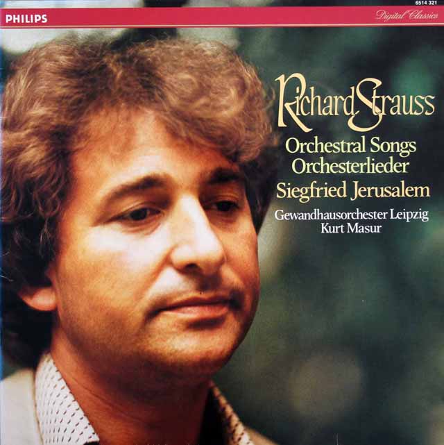 イェルザレム、マズアのR.シュトラウス/4つの歌から「明日」ほか　蘭PHILIPS　3729　LP レコード