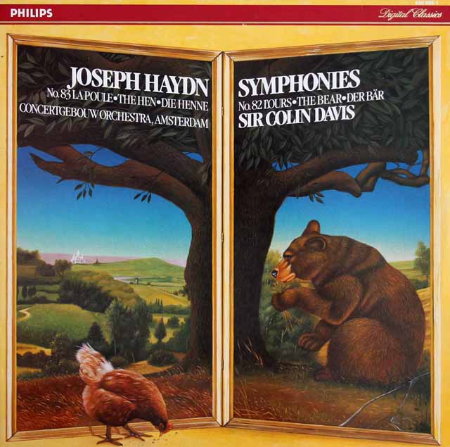 デイヴィスのハイドン/交響曲第82番「熊」、第83番「雌鶏」　蘭PHILIPS　3729　LP レコード