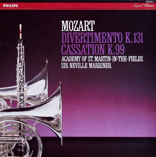 マリナーのモーツァルト/ディヴェルティメント第2番ほか　蘭PHILIPS　3729　LP レコード