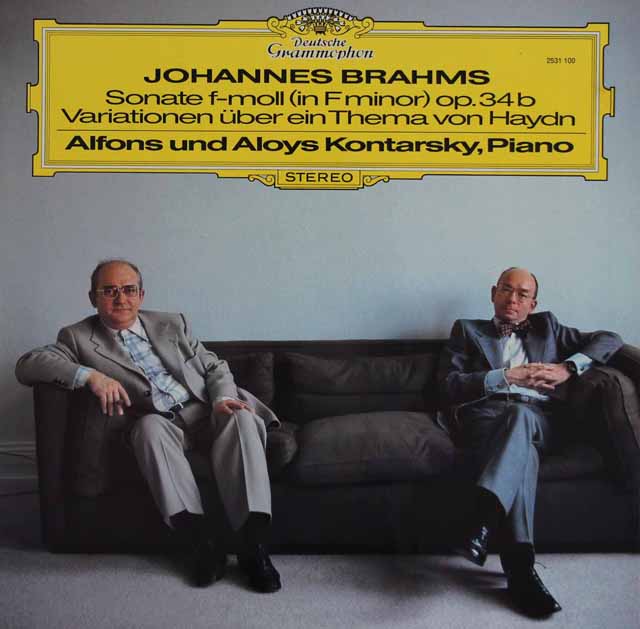 コンタルスキー兄弟のブラームス/4手のためのソナタ、ハイドンの主題による変奏曲　独DGG　3729　LP レコード