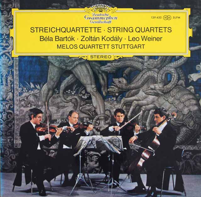 メロス四重奏団のハンガリーの弦楽四重奏曲集（バルトーク、コダーイほか）　独DGG　3729　LP レコード