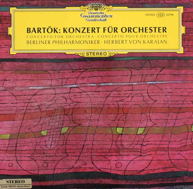 カラヤンのバルトーク/「管弦楽のための協奏曲」　独DGG　3730　LP レコード