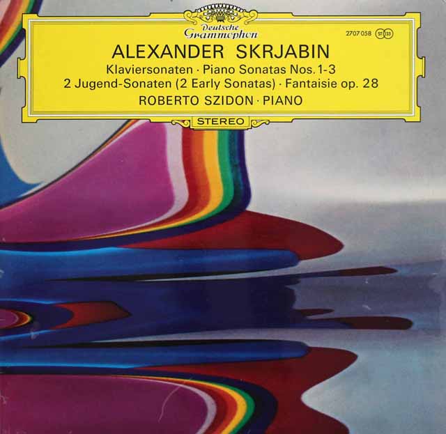 シドンのスクリャービン/ピアノソナタ第1番～第3番ほか　独DGG　3730　LP レコード