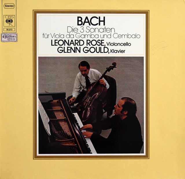 ローズ & グールドのバッハ/チェロ・ソナタ第1～3番　独CBS　3730　LP レコード