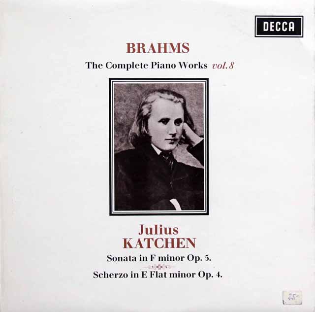 カッチェンのブラームス/ピアノ作品集　第8巻　ピアノソナタ第3番ほか　英DECCA　3730　LP レコード