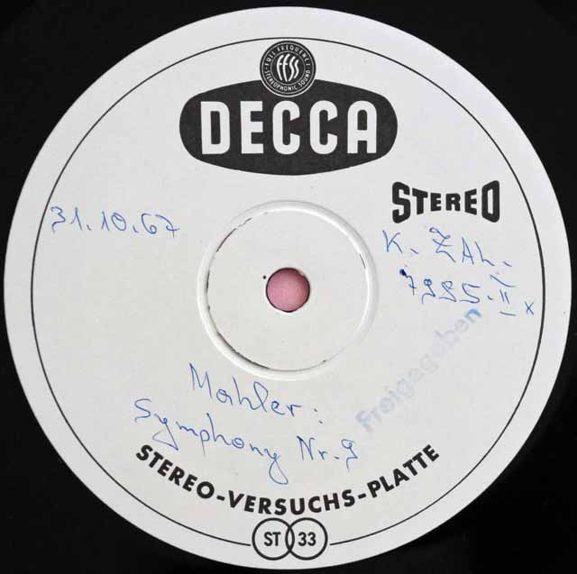 【白レーベル/非売品(テストプレス)】　ショルティのマーラー/交響曲第9番　英DECCA　3730　LP レコード