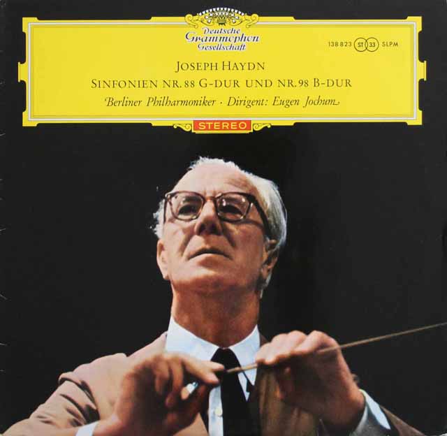 【赤ステレオ、独最初期盤】　ヨッフムのハイドン/交響曲第88番「V字」、第98番　独DGG　3731　LP レコード