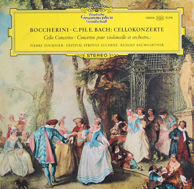【独最初期盤】　フルニエ、バウムガルトナーのボッケリーニ/チェロ協奏曲ほか　独DGG　3732　LP レコード