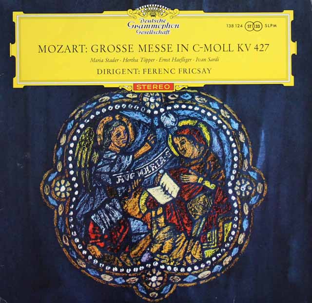 【赤ステレオ、独最初期盤】　フリッチャイのモーツァルト/「大ミサ」（ハ短調ミサ）　独DGG　3732　LP レコード