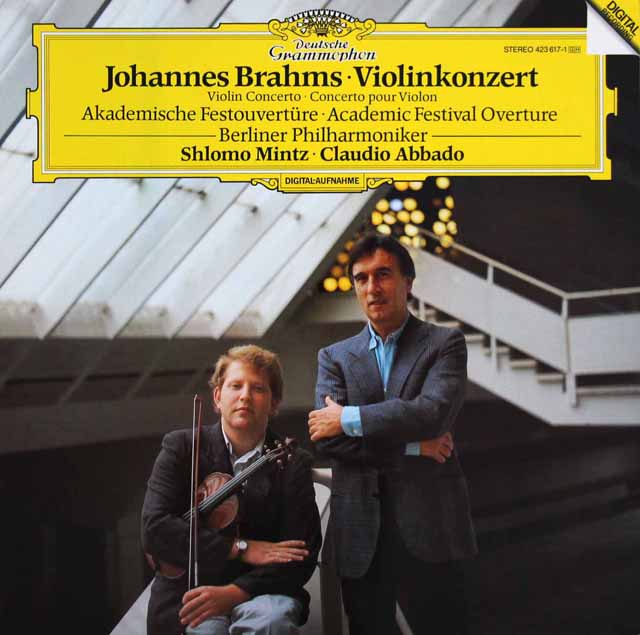 ミンツ、アバドのブラームス/ヴァイオリン協奏曲ほか　独DGG　3732　LP レコード