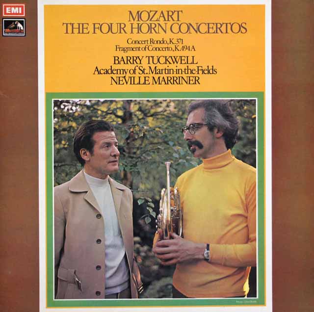 【オリジナル盤】　タックウェル、マリナーのモーツァルト/ホルン協奏曲集　英EMI　3732　LP レコード