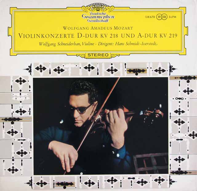 【独最初期盤】　シュナイダーハンのモーツァルト/ヴァイオリン協奏曲第4、5番　独DGG　3733　LP レコード
