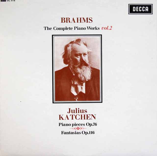 カッチェンのブラームス/ピアノ作品集　第2巻　ブラームス/8つのピアノ小品、7つの幻想曲　英DECCA　3733　LP レコード