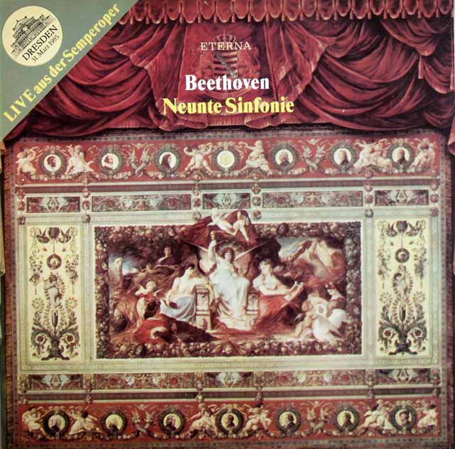 「1985年ゼンパーオーパー再建記念ライヴ」　ブロムシュテットのベートーヴェン/交響曲第9番「合唱」　独ETERNA　3733　LP レコード