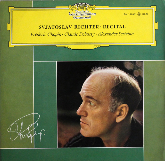 【モノラル】　スヴャトスラフ・リヒテル・リサイタル　（ショパン、ドビュッシー、スクリャービン）　独DGG　3734　LP レコード