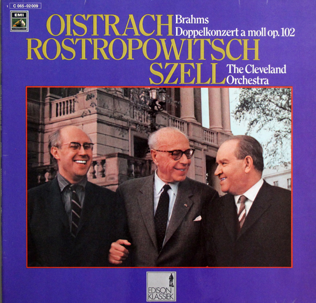 オイストラフ、ロストロポーヴィチ、セルのブラームス/二重協奏曲　独EMI　3734　LP レコード