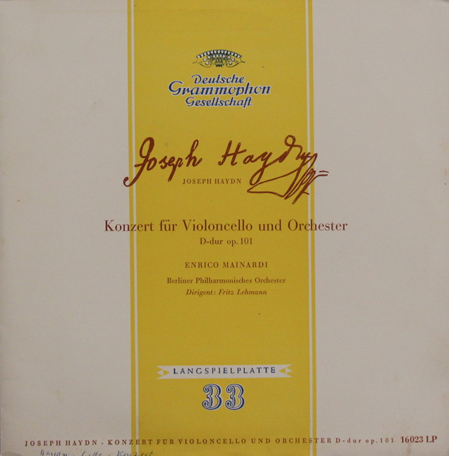【10インチ(25cm)盤】　マイナルディのハイドン/チェロ協奏曲 第2番　独DGG　3734　LP レコード