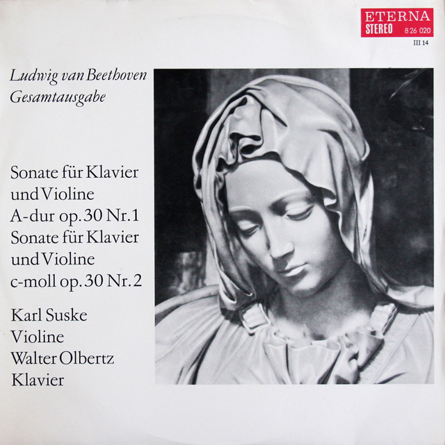 【長ステレオ】　ズスケ&オルベルツのベートーヴェン/ヴァイオリンソナタ第6&7番　独ETERNA　3735　LP レコード