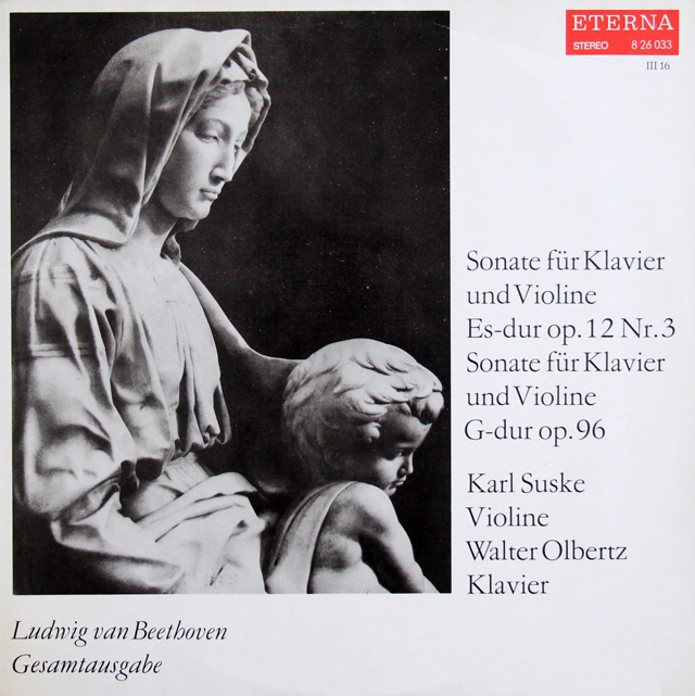 ズスケ&オルベルツのベートーヴェン/ヴァイオリンソナタ第3&10番　独ETERNA　3735　LP レコード