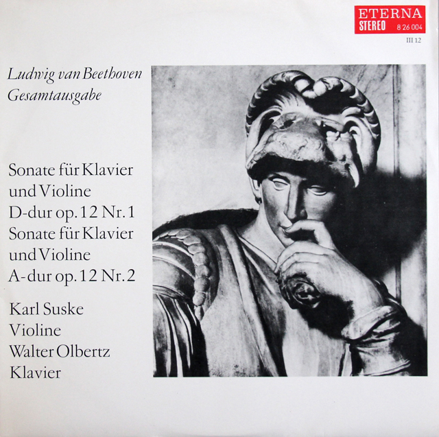 【長ステレオ】　ズスケ、オルベルツのベートーヴェン/ヴァイオリンソナタ第1、2番　独ETERNA　3735　LP レコード