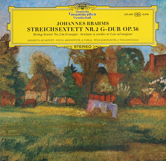 アマデウス四重奏団らのブラームス/弦楽六重奏曲第2番　独DGG　3736　LP レコード