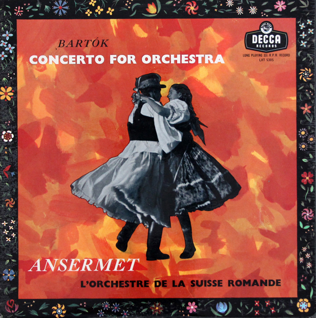 アンセルメのバルトーク/管弦楽のための協奏曲　英DECCA　3736　LP レコード