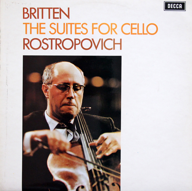 ロストロポーヴィチのブリテン/無伴奏チェロ組曲第1、2番　英DECCA　3736　LP レコード