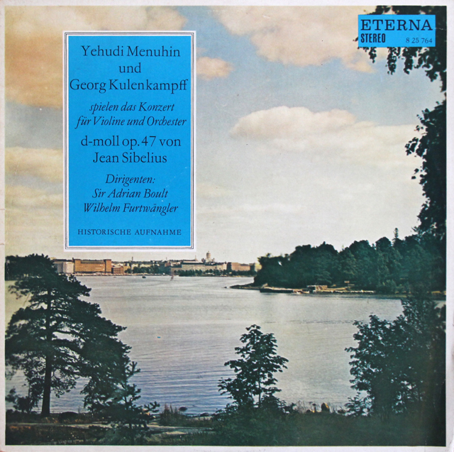 【疑似ステレオ】　メニューイン&ボールト、クーレンカンプ&フルトヴェングラーのシベリウス/ヴァイオリン協奏曲　独ETERNA　3736　LP レコード