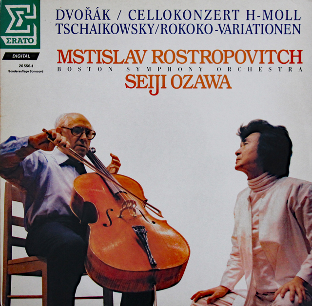 ロストロポーヴィチと小澤のドヴォルザーク/チェロ協奏曲ほか　独ERATO　3736　LP レコード